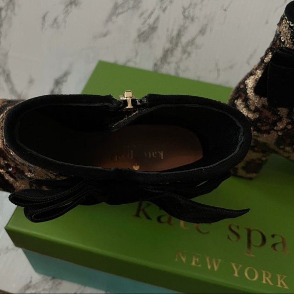 Kate Spade Langley Bootie Leopard Sequin Bow 6 - Picture 2 of 11
